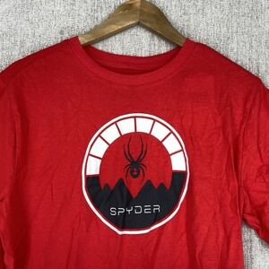 Spyder T-Shirt Mens Small Red Graphic Logo Short Sleeve Cotton Tee Casual NEW
